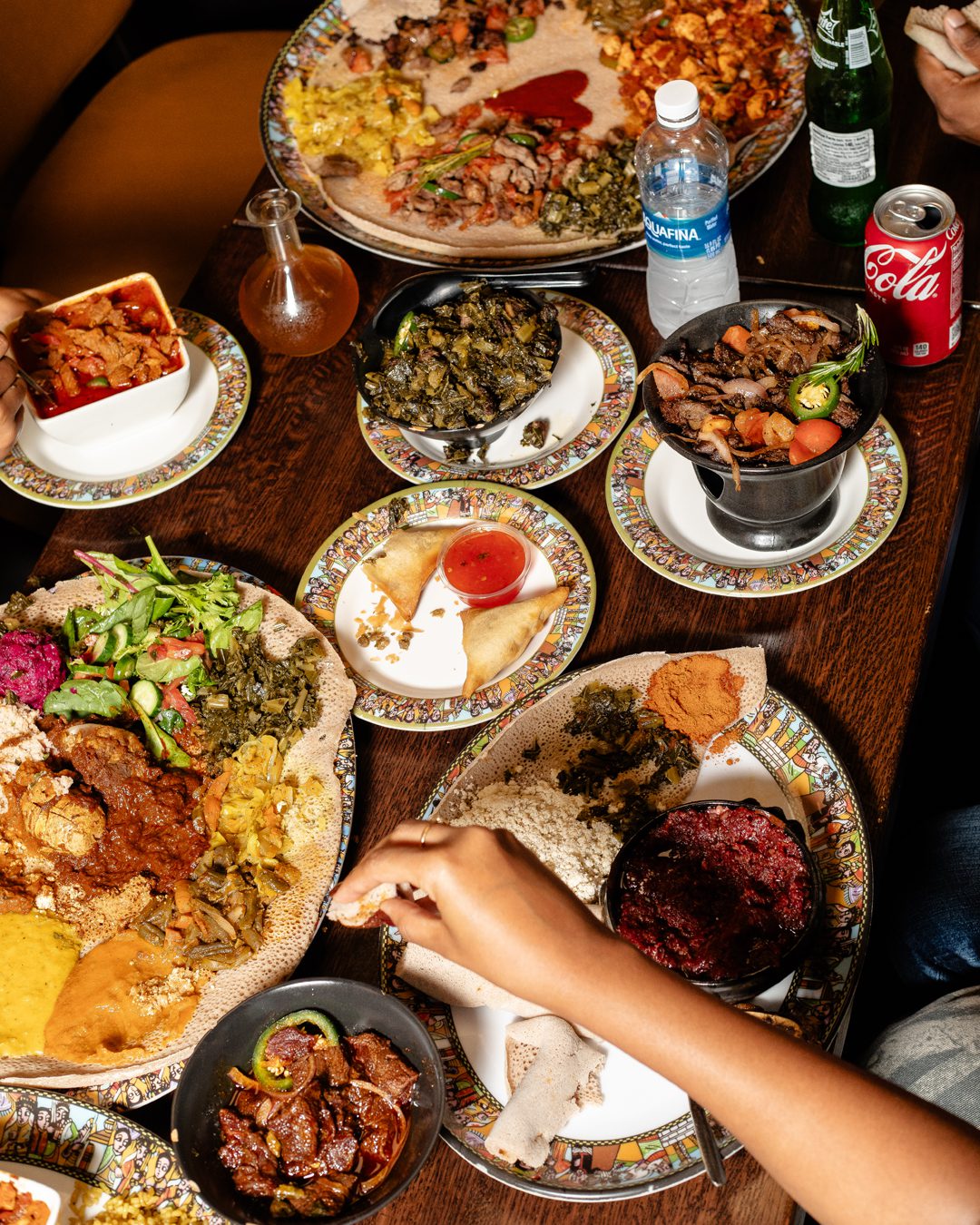 the best ethiopian food in charlotte at Enat - collage