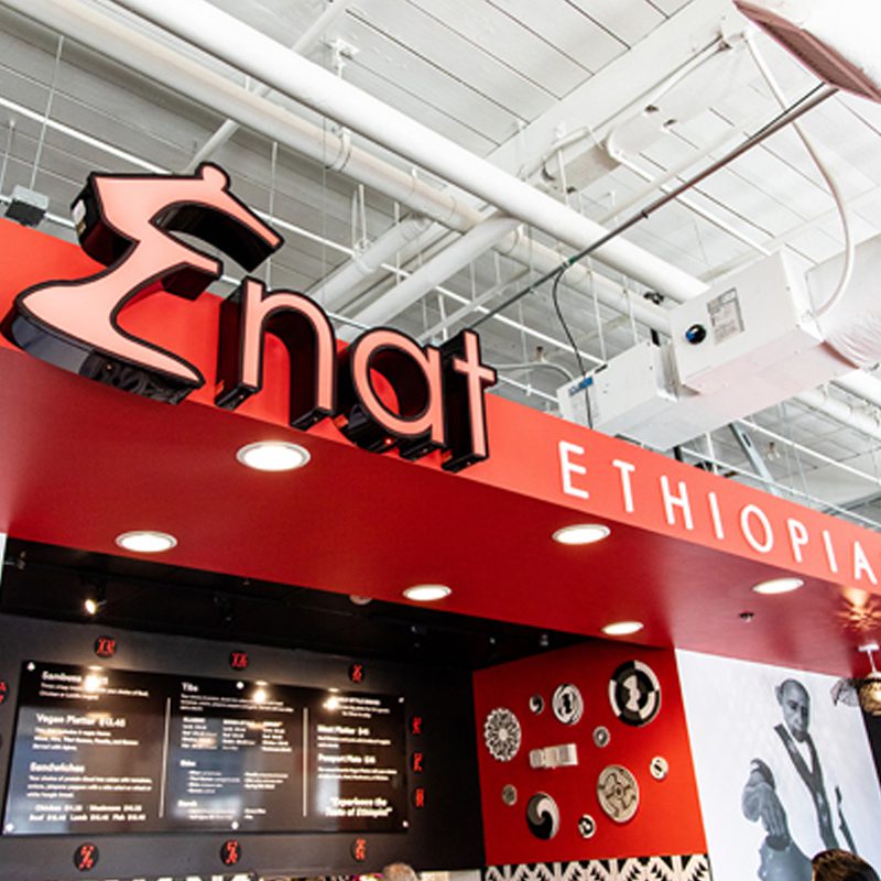 the best injera in charlotte is at Enat Ethiopian