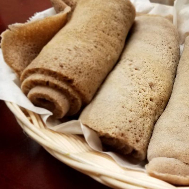 the best injera in charlotte is at Enat Ethiopian